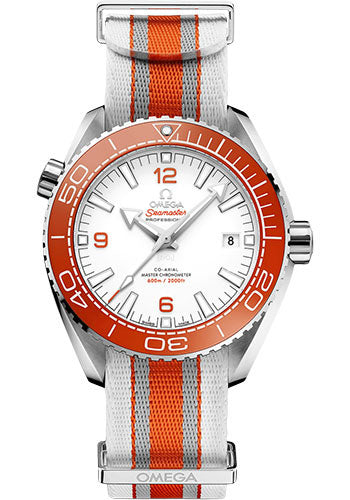 Omega Seamaster 215.32.44.21.04.001 Planet Ocean 600M Omega Co-Axial Master Chronometer - 43.5mm Steel Case - White Dial - Grey And White Polyamide Nato Strap