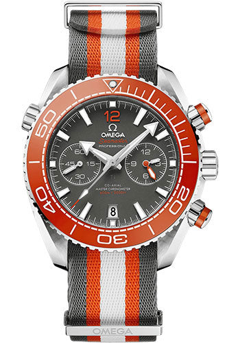 Omega Seamaster 215.32.46.51.99.001 Planet Ocean 600M Omega Co-Axial Master Chronometer Chronograph - 45.5mm Steel Case - Ceramised Titanium Dial - Grey And White Polyamide Nato Strap Main image