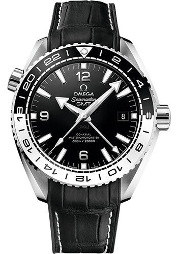 Omega Seamaster 215.33.44.22.01.001 Planet Ocean 600 M Co-Axial Master Chronometer GMT 43.5mm Steel Case - Bi-Directional Bezel - Black Ceramic Dial - Black Leather Strap Main image