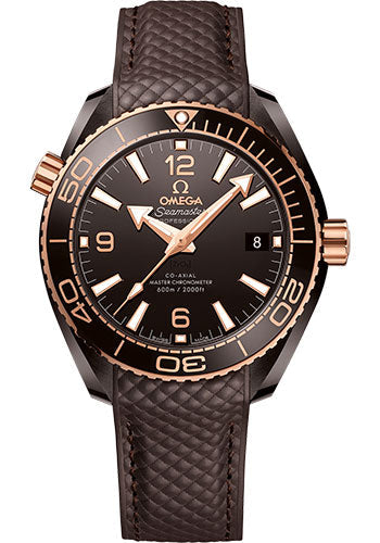 Omega Seamaster 215.62.40.20.13.001 Planet Ocean 600M Co-Axial Master Chronometer 39.5mm Brown Ceramic Case - Unidirectional Bezel - Brown Ceramic Dial - Quilted Brown Rubber Strap