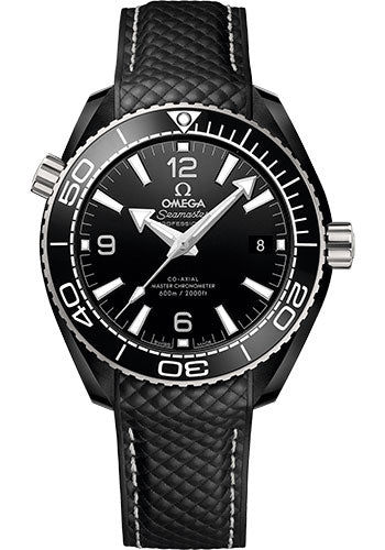 Omega Seamaster 215.92.40.20.01.001 Planet Ocean 600M Co-Axial Master Chronometer 39.5mm Black Ceramic Case - Unidirectional Bezel - Black Ceramic Dial - Quilted Black Rubber Strap Main image