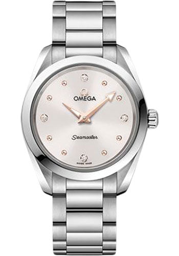Omega Seamaster 220.10.28.60.54.001 Aqua Terra 150M Quartz 28mm Steel Case - Shimmer White Diamond Dial