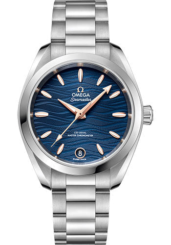 Omega Seamaster 220.10.34.20.03.001 Aqua Terra 150M Co-Axial Master Chronometer 34mm Steel Case - Waved Blue Dial Main image