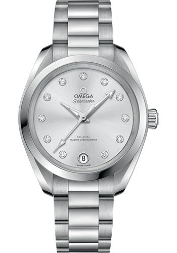 Omega Seamaster 220.10.34.20.60.001 Aqua Terra 150M Co-Axial Master Chronometer 34mm Steel Case - Glossy Skin-Tone Diamond Dial Main image