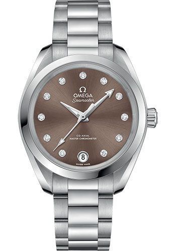 Omega Seamaster 220.10.34.20.63.001 Aqua Terra 150M Co-Axial Master Chronometer 34mm Steel Case - Shimmer Chestnut Diamond Dial Main image