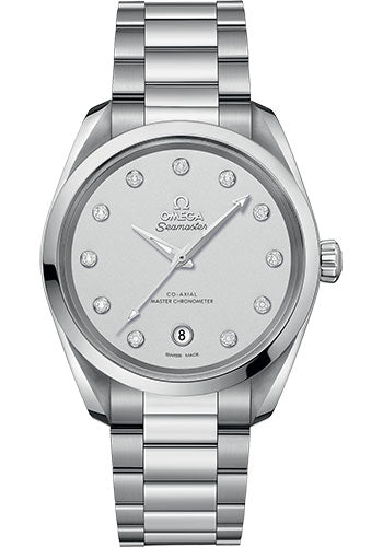 Omega Seamaster 220.10.38.20.52.001 Aqua Terra 150M Co-Axial Master Chronometer Ladies 38mm Steel Case - Silvery Diamond Dial