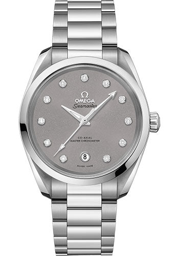 Omega Seamaster 220.10.38.20.56.001 Aqua Terra 150M Co-Axial Master Chronometer Ladies 38mm Steel Case - Shimmer Velvet-Grey Diamond Dial Main image