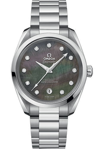 Omega Seamaster 220.10.38.20.57.001 Aqua Terra 150M Co-Axial Master Chronometer Ladies 38mm Steel Case - Tahiti Mother-Of-Pearl Diamond Dial Main image