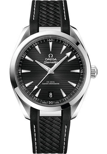 Omega 220.12.41.21.01.001 Aqua Terra 150M Co-Axial Master Chronometer 41mm Steel Case - Black Dial - Black Structured Rubber Strap Main image