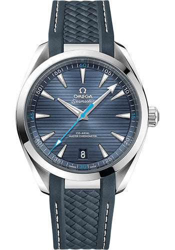 Omega 220.12.41.21.03.002 Aqua Terra 150M Co-Axial Master Chronometer 41mm Steel Case - Blue Dial - Grey Structured Rubber Strap Main image