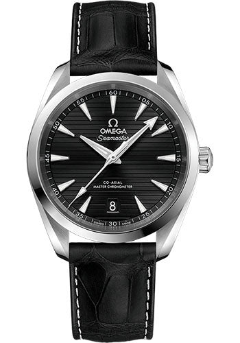 Omega 220.13.38.20.01.001 Aqua Terra 150M Co-Axial Master Chronometer 38mm Steel Case - Black Dial - Black Leather Strap Main image