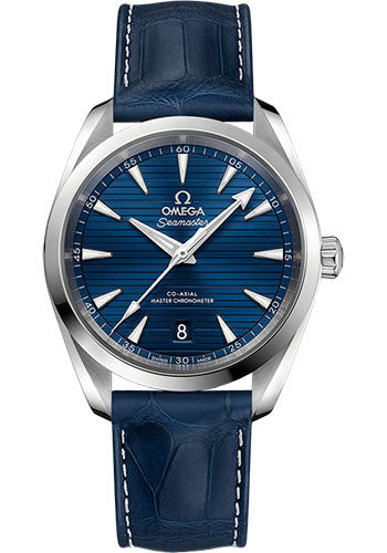 Omega 220.13.38.20.03.001 Aqua Terra 150M Co-Axial Master Chronometer 38mm Steel Case - Blue Dial - Blue Leather Strap Main image