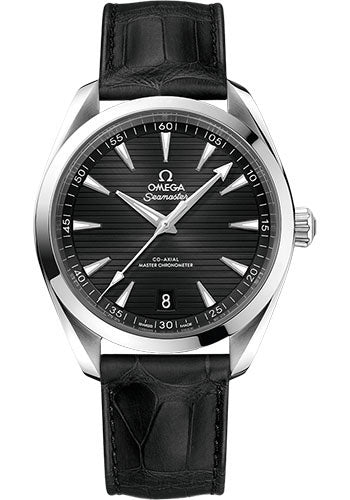 Omega 220.13.41.21.01.001 Aqua Terra 150M Co-Axial Master Chronometer 41mm Steel Case - Black Dial - Black Leather Strap