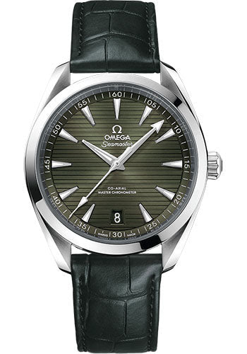 Omega Seamaster 220.13.41.21.10.001 Aqua Terra 150M OMEGA Co-Axial Master Chronometer - 41mm Steel Case - Green Dial - Green Leather Strap
