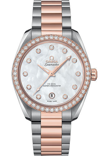 Omega Seamaster 220.25.38.20.55.001 Aqua Terra 150M Co-Axial Master Chronometer Ladies 38mm Steel And Sedna Gold Case - White Mother-Of-Pearl Diamond Dial Main image