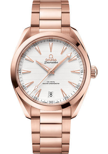 Omega 220.50.41.21.02.001 Aqua Terra 150M Co-Axial Master Chronometer 41mm Sedna Gold Case - Silvery Dial - Brushed And Polished Sedna Gold Bracelet