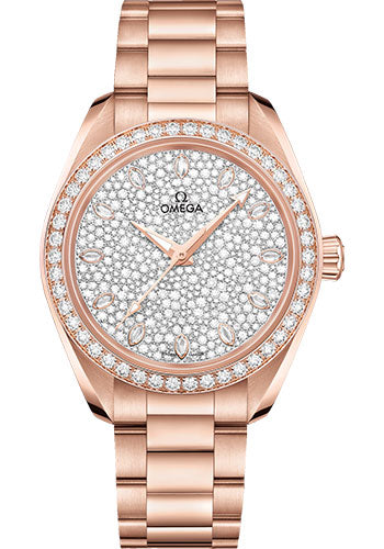 Omega Seamaster 220.55.34.20.99.003 Aqua Terra 150M Co-Axial Master Chronometer 34mm Sedna Gold Case - Diamond-Set Bezel - Radiant Diamond Dial Main image
