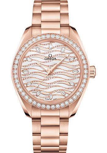 Omega Seamaster 220.55.34.20.99.006 Aqua Terra 150M Co-Axial Master Chronometer 34mm Sedna Gold Case - Diamond-Set Bezel - Radiant Diamond Dial Main image
