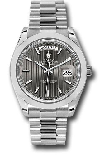 Rolex Day-Date 228206 950 Platinum 40 Smooth Bezel - Dark Rhodium Index Dial - President Bracelet - drsmip Main image