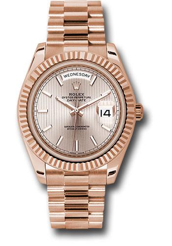 Rolex Day-Date 228235 Everose Gold 40 Fluted Bezel - Sundust Strip Motif Index Dial - President Bracelet - sdsmip Main image