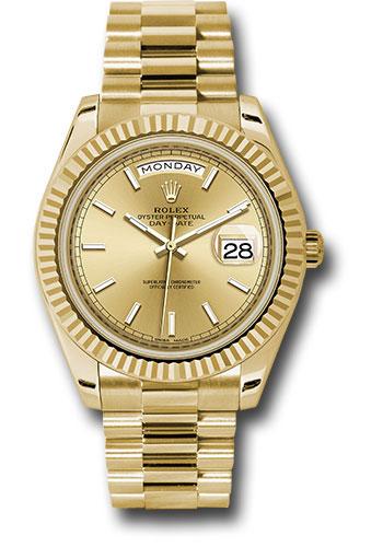 Rolex Day-Date 228238 Yellow Gold 40 Fluted Bezel - Champagne Index Dial - President Bracelet - chip Main image