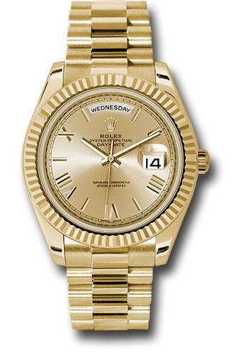 Rolex Day-Date 228238 Yellow Gold 40 Fluted Bezel - Champagne Roman Dial - President Bracelet - chrp
