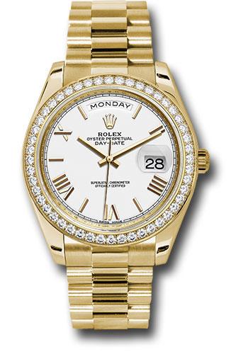 Rolex Day-Date 228348RBR Yellow Gold 40 Bezel - White Bevelled Roman Dial - President Bracelet - wrp Main image