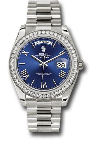 Rolex Day-Date 228349RBR White Gold 40 Bezel - Blue Bevelled Roman Dial - President Bracelet - blrp Main image