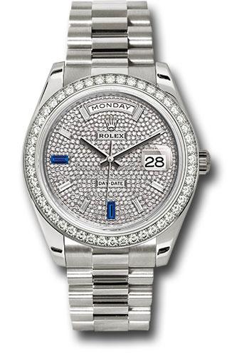 Rolex Day-Date 228349RBR White Gold 40 White Gold Bezel - Diamond Paved Baguette Diamond Dial - President Bracelet - dp7d2sp Main image