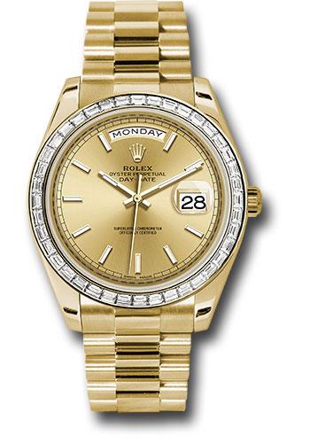 Rolex Day-Date 228398TBR Yellow Gold 40 Bezel - Champagne Index Dial - President Bracelet - chip