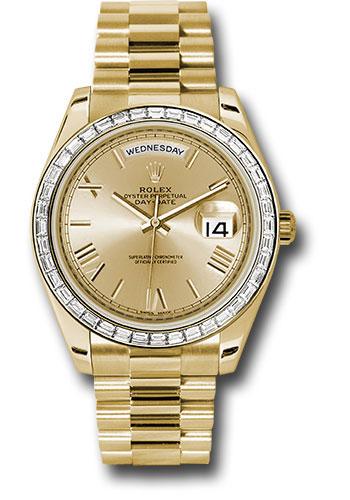 Rolex Day-Date 228398TBR Yellow Gold 40 Bezel - Champagne Bevelled Roman Dial - President Bracelet - chrp Main image