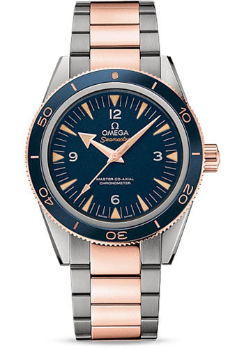Omega Seamaster 233.60.41.21.03.001 300 Omega Master Co-Axial 41mm Grade 5 Titanium And Sedna Gold Case - Unidirectional Sedna Gold Bezel - Blue Dial