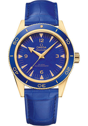 Omega Seamaster 234.63.41.21.99.002 300 Omega Co-Axial Master Chronometer - 41mm Yellow Gold Case - Deep Blue Dial - Blue Leather Strap Main image