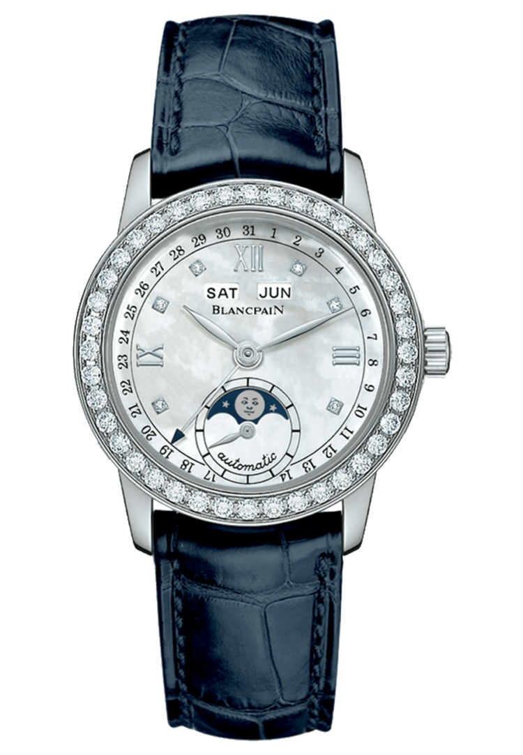 Blancpain 2360 4691A 55A Ladybird Quantieme Complet Diamond Blue Alligator Ladies Main image