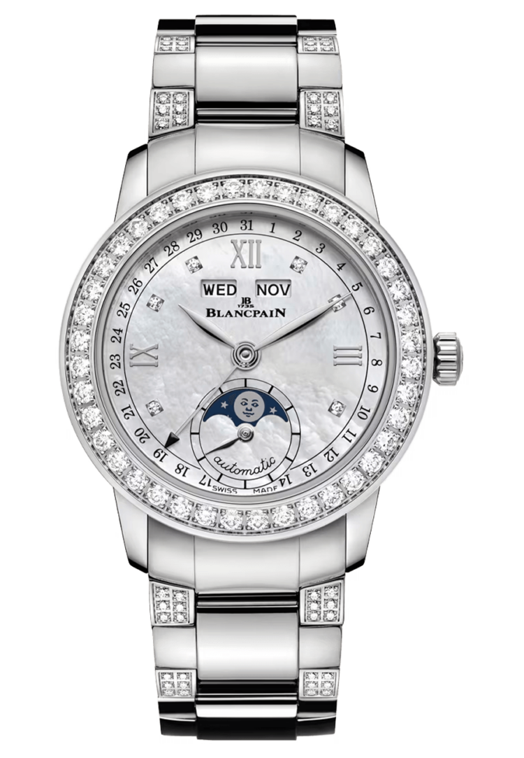 Blancpain 2360 4691A 87B Ladybird Quantieme Complet Mother of Pearl Steel Diamond Ladies Main image