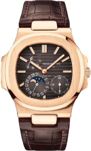 Patek Philippe Nautilus 5712R-001 Moon Phases 40mm Rose Gold Black Brown Dial