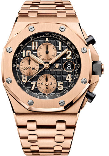 Audemars Piguet Royal Oak Offshore 26470OR.OO.1000OR.03 Selfwinding Chronograph 42mm - Pink Gold - Black Dial - Pink Gold Bracelet