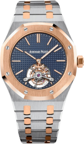 Audemars Piguet Royal Oak 26517SR.OO.1220SR.01 Tourbillon 41mm Extra-Thin Blue Index Rose Gold Stainless Steel Hand-Wound