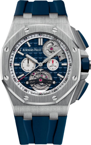 Audemars Piguet Royal Oak Offshore 26540ST.OO.A027CA.01 Tourbillon Chronograph Selfwinding Blue Index Stainless Steel Rubber 44mm Automatic