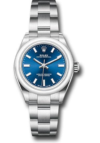 Rolex Oyster Perpetual 276200 28 Domed Bezel - Blue Index Dial - Oyster Bracelet - 2020 Release - bluio Main image