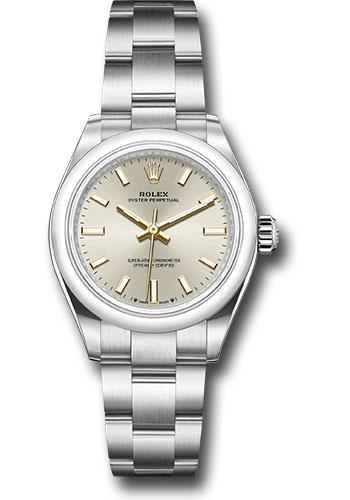Rolex Oyster Perpetual 276200 28 Domed Bezel - Silver Index Dial - Oyster Bracelet - 2020 Release - sio