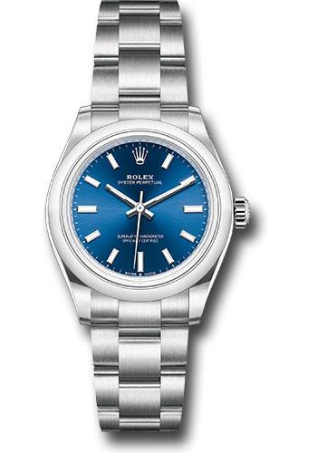 Rolex Oyster Perpetual 277200 31 Domed Bezel - Blue Index Dial - Oyster Bracelet - 2020 Release - bluio