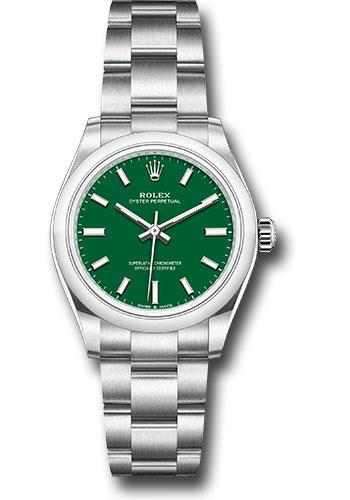Rolex Oyster Perpetual 277200 31 Domed Bezel - Green Index Dial - Oyster Bracelet - 2020 Release - greio