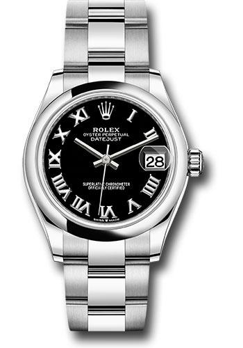 Rolex Datejust 278240 Steel and White Gold 31 Domed Bezel - Black Roman Dial - Oyster Bracelet - 2020 Release - bkro