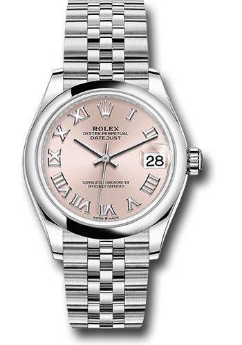Rolex Datejust 278240 Steel and White Gold 31 Domed Bezel - Pink Roman Dial - Jubilee Bracelet - 2020 Release - prj