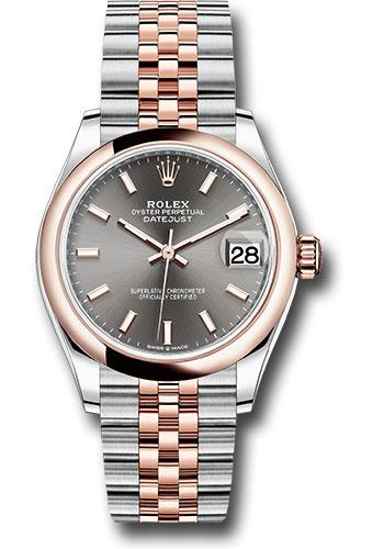 Rolex Datejust 278241 Steel and Everose Gold 31 Domed Bezel - Dark Rhodium Index Dial - Jubilee Bracelet - dkrhij