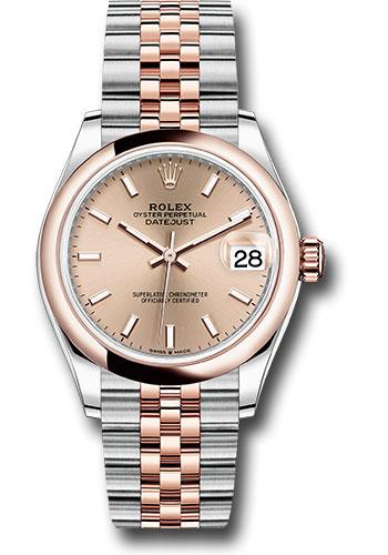 Rolex Datejust 278241 Steel and Everose Gold 31 Domed Bezel - Rose Roman Dial - Jubilee Bracelet - roij