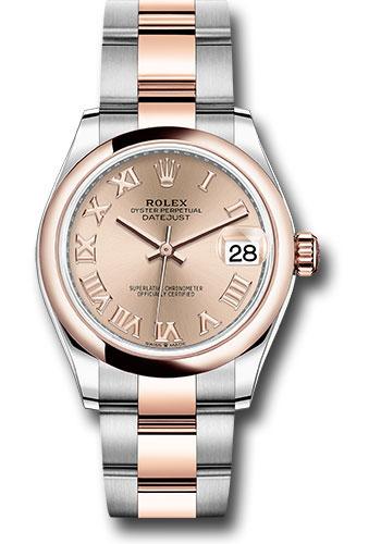 Rolex Datejust 278241 Steel and Everose Gold 31 Domed Bezel - Dark Rhodium Index Dial - Oyster Bracelet - roro