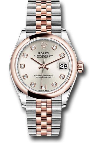 Rolex Datejust 278241 Steel and Everose Gold 31 Domed Bezel - Rose Diamond Dial - Jubilee Bracelet - sdj