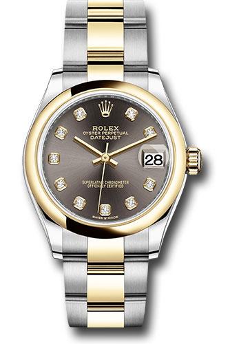 Rolex Datejust 278243 Steel and Yellow Gold 31 Domed Bezel - Dark Grey Diamond Dial - Oyster Bracelet - dkgdo
